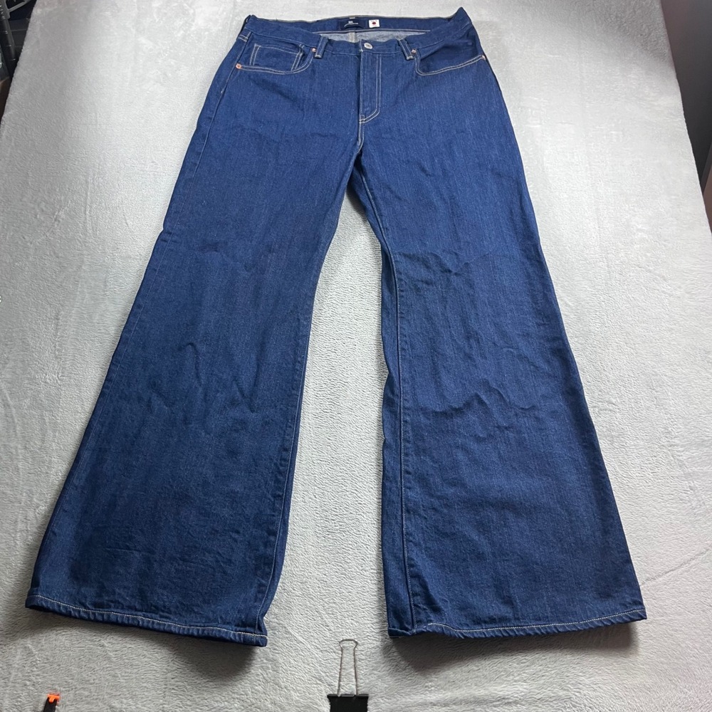 Levis Made in Japan Carve Selvedge Denim Jeans Dark Wash Wide Leg 31 x 32